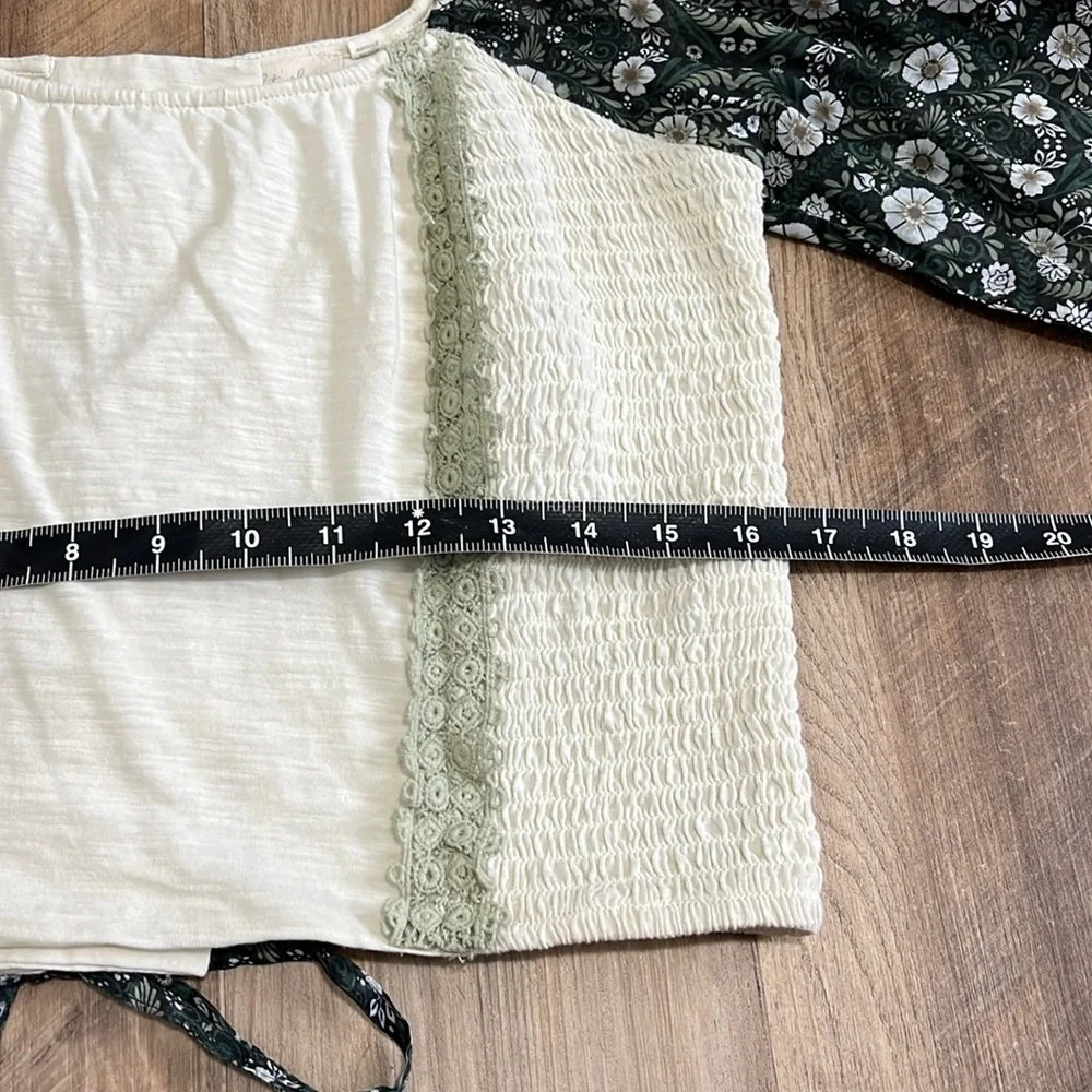 Anthropologie Forever That Girl Moss Shabby Chic Corset Back Shirt Size Medium M